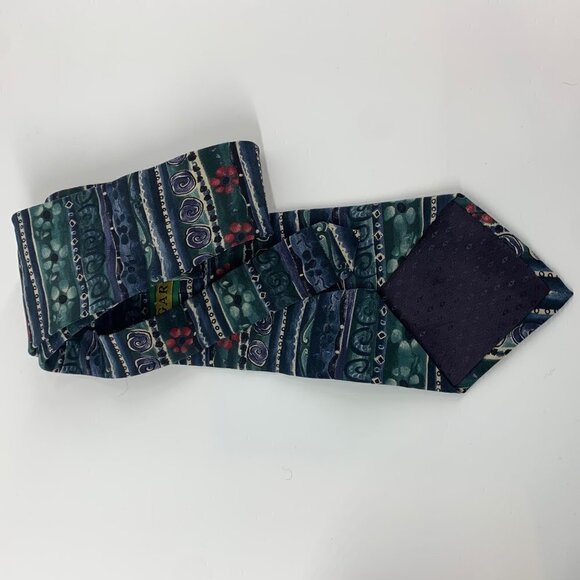 J. Garcia Silk Tie Blue Abstract Multicolor - Picture 4 of 6